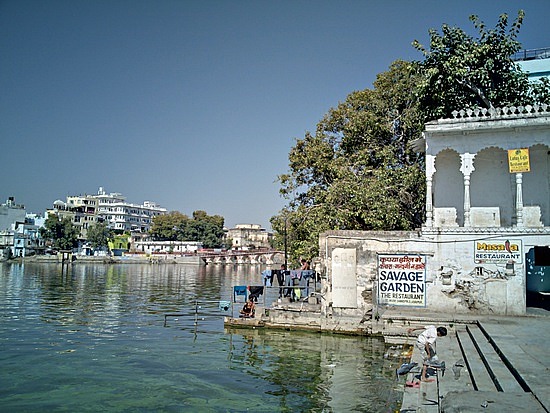Lake with ghats