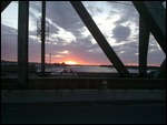 Sunset from bridge over Danube