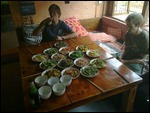 A meal with the hostel staff